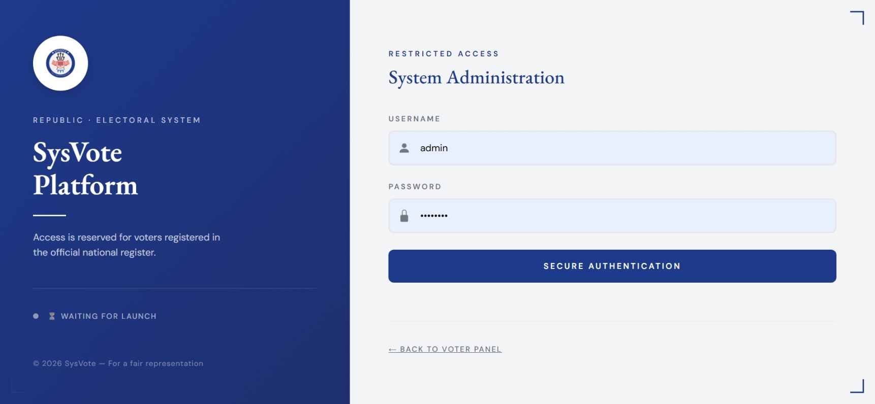 Administrator Portal Login